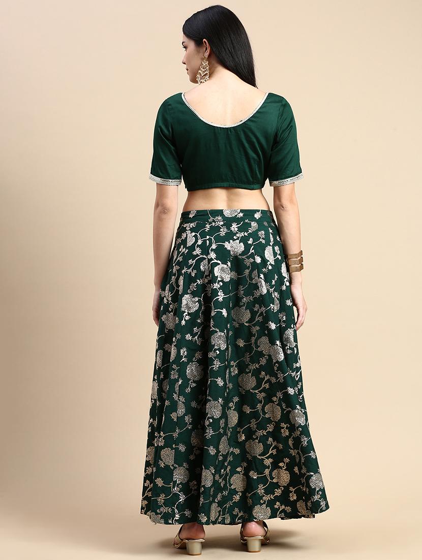 women foil printed mid rise flared skirt - 21930427 - Standard Image - 2