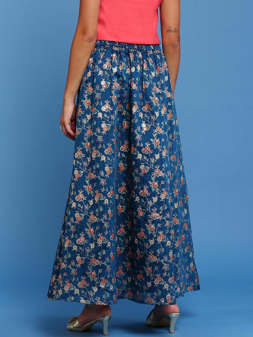 women floral printed mid rise a-line skirt - 21930430 - Standard Image - 2