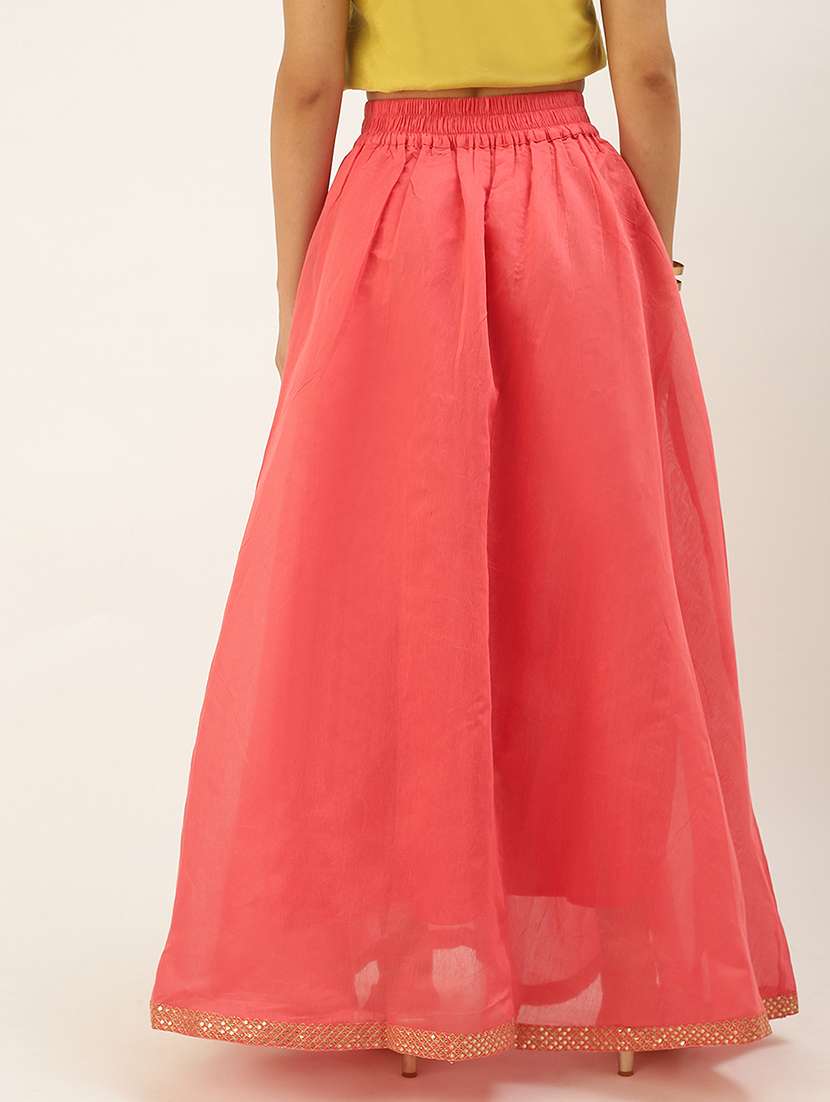 women solid mid rise flared skirt - 21930433 -  Standard Image - 2