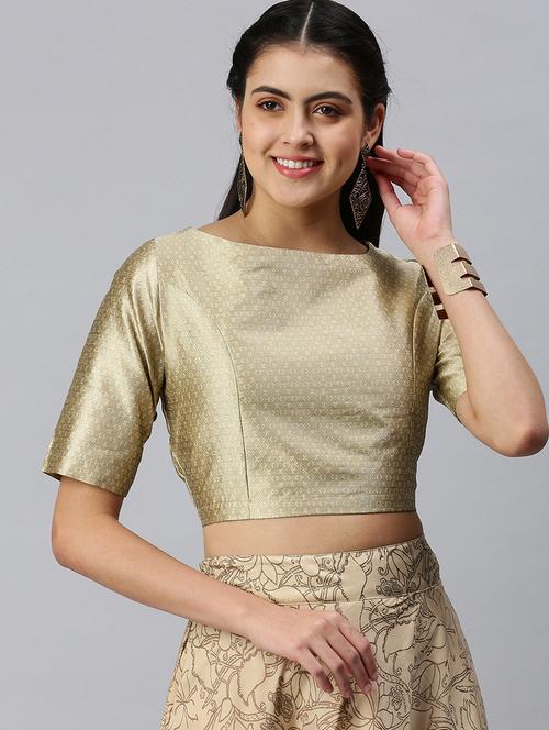 women beige short sleeve stitched blouse - 21930483 -  Standard Image - 0