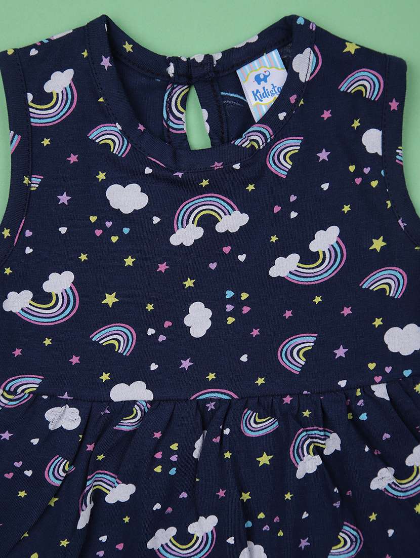 kids pack of 3 printed round neck frock - 21930523 -  Standard Image - 2