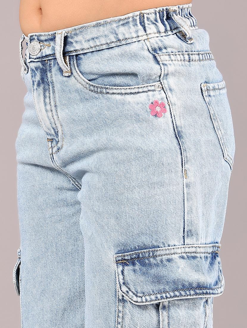 girls light blue mid rise cargo - 21930638 - Standard Image - 2