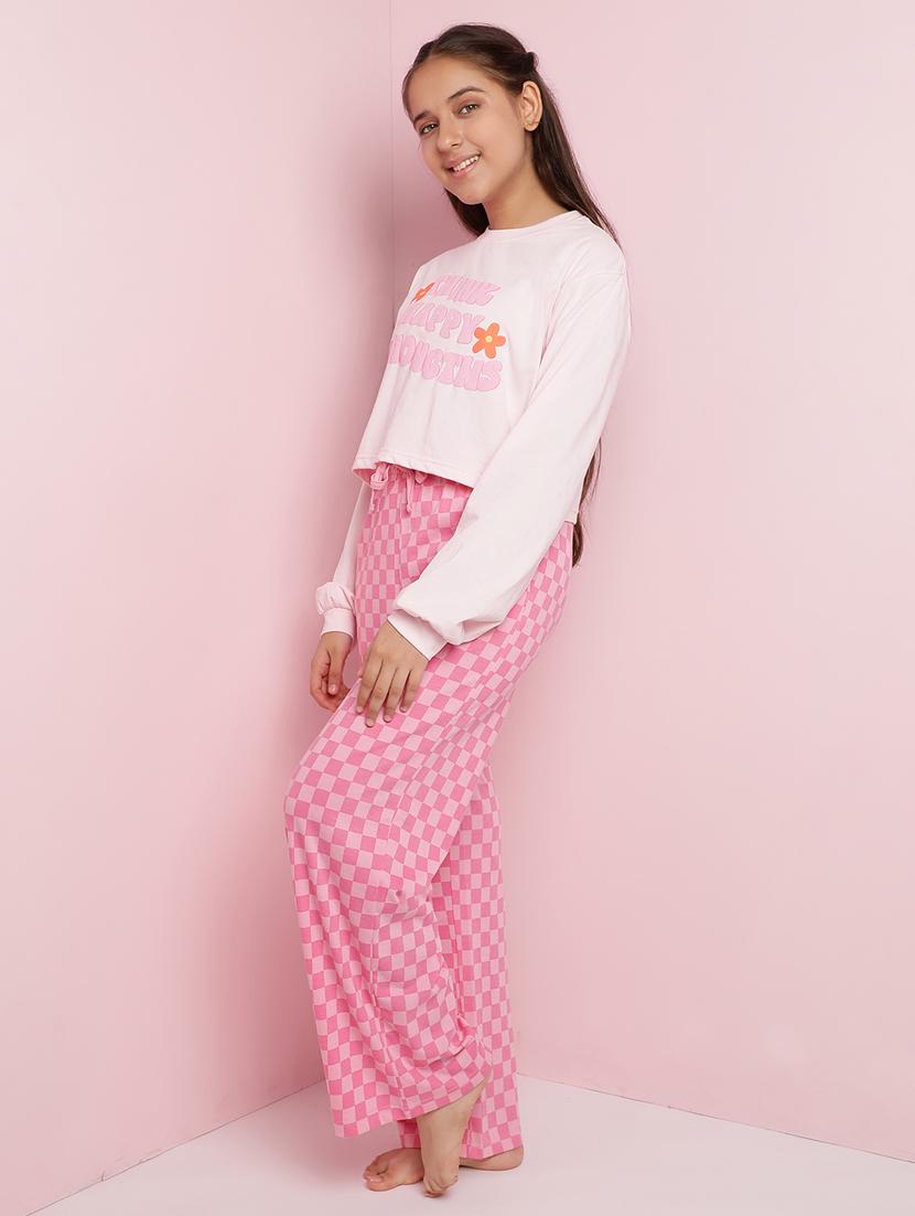 girls printed long sleeve pyjama set nightwear - 21930670 - Standard Image - 2