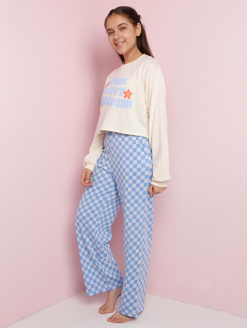 girls printed long sleeve pyjama set nightwear - 21930671 - Standard Image - 2