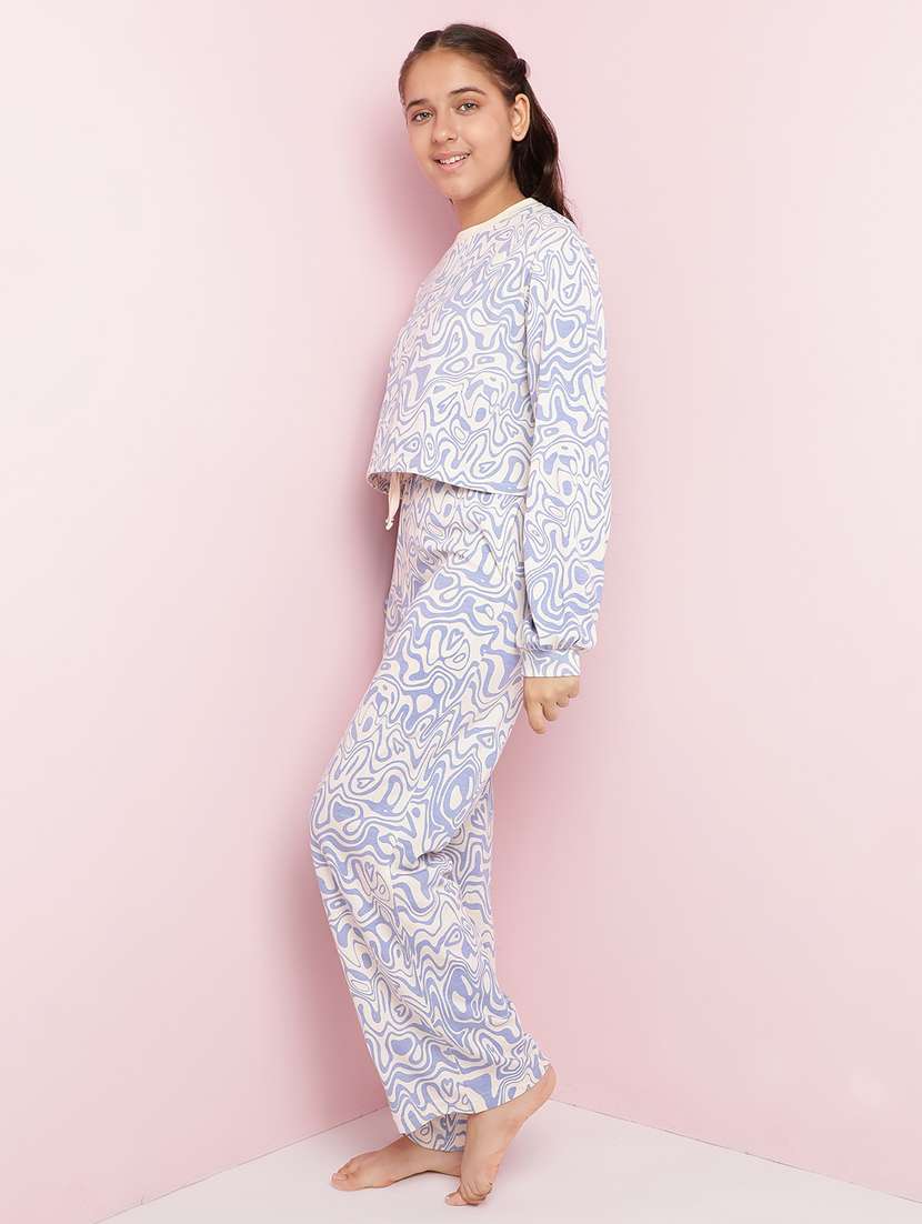 girls printed long sleeve pyjama set nightwear - 21930673 -  Standard Image - 2