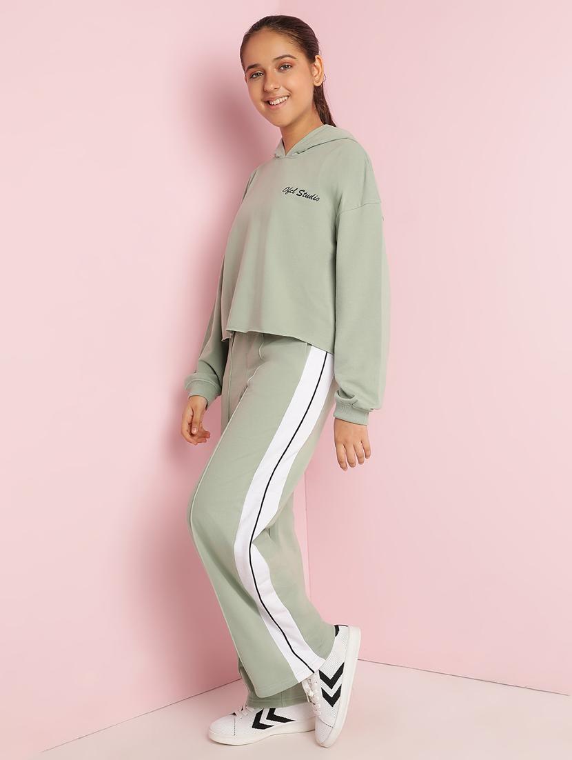 girls solid long sleeve active wear set - 21930682 - Standard Image - 2