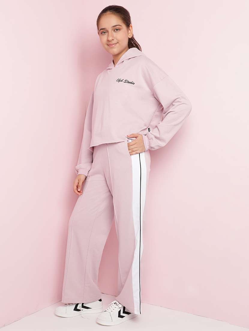 girls solid long sleeve active wear set - 21930684 -  Standard Image - 2