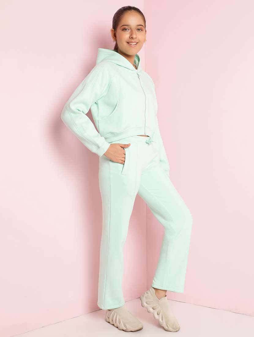 girls solid long sleeve active wear set - 21930685 -  Standard Image - 2