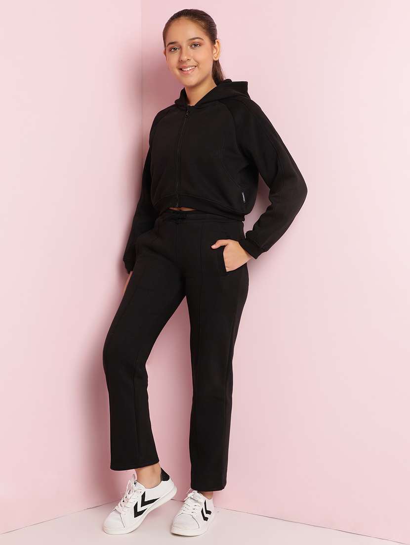 girls solid long sleeve active wear set - 21930688 -  Standard Image - 2