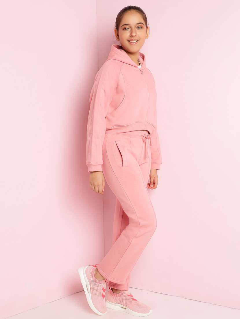 girls solid long sleeve active wear set - 21930689 -  Standard Image - 2