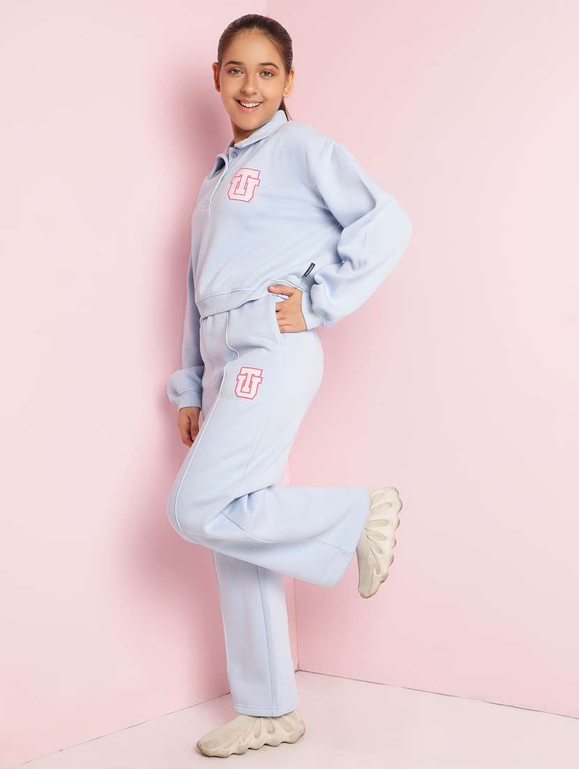 girls solid long sleeve active wear set - 21930690 -  Standard Image - 2