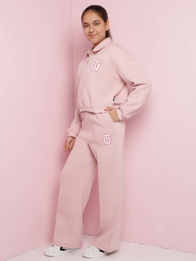 girls solid long sleeve active wear set - 21930691 -  Standard Image - 2