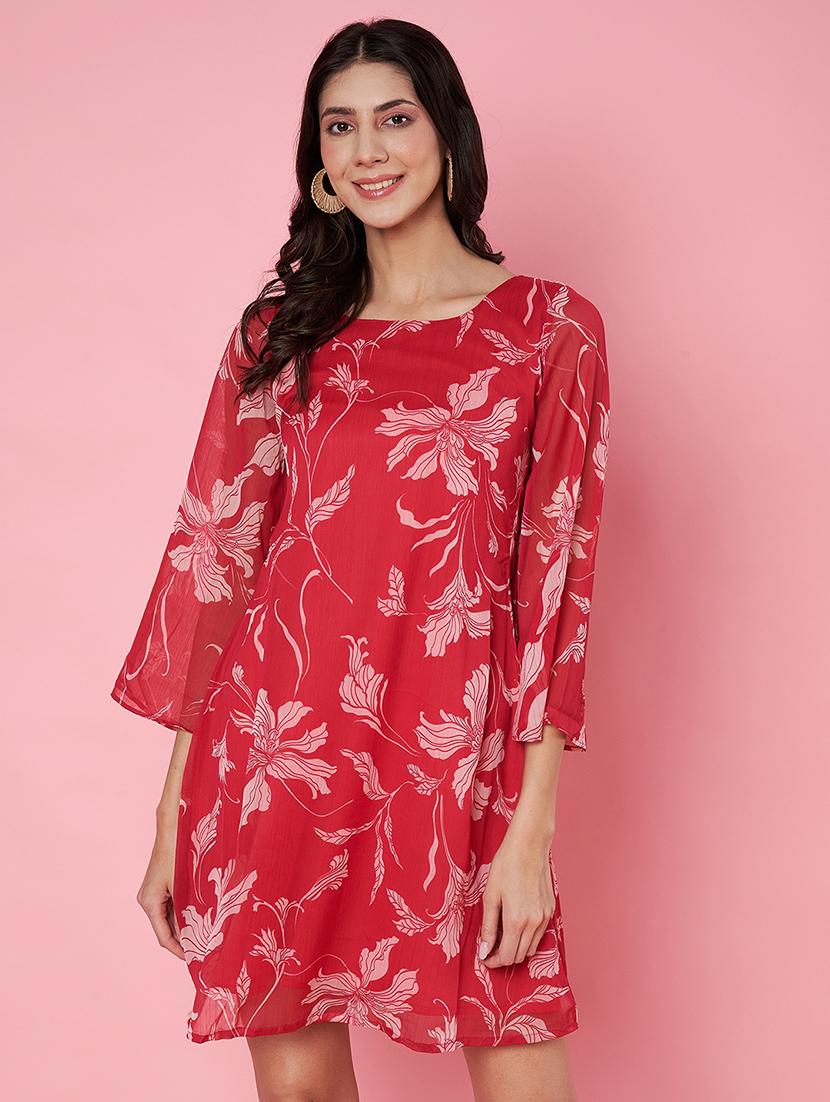 women floral printed bell sleeves a-line dress - 21930712 -  Zoom Image - 0