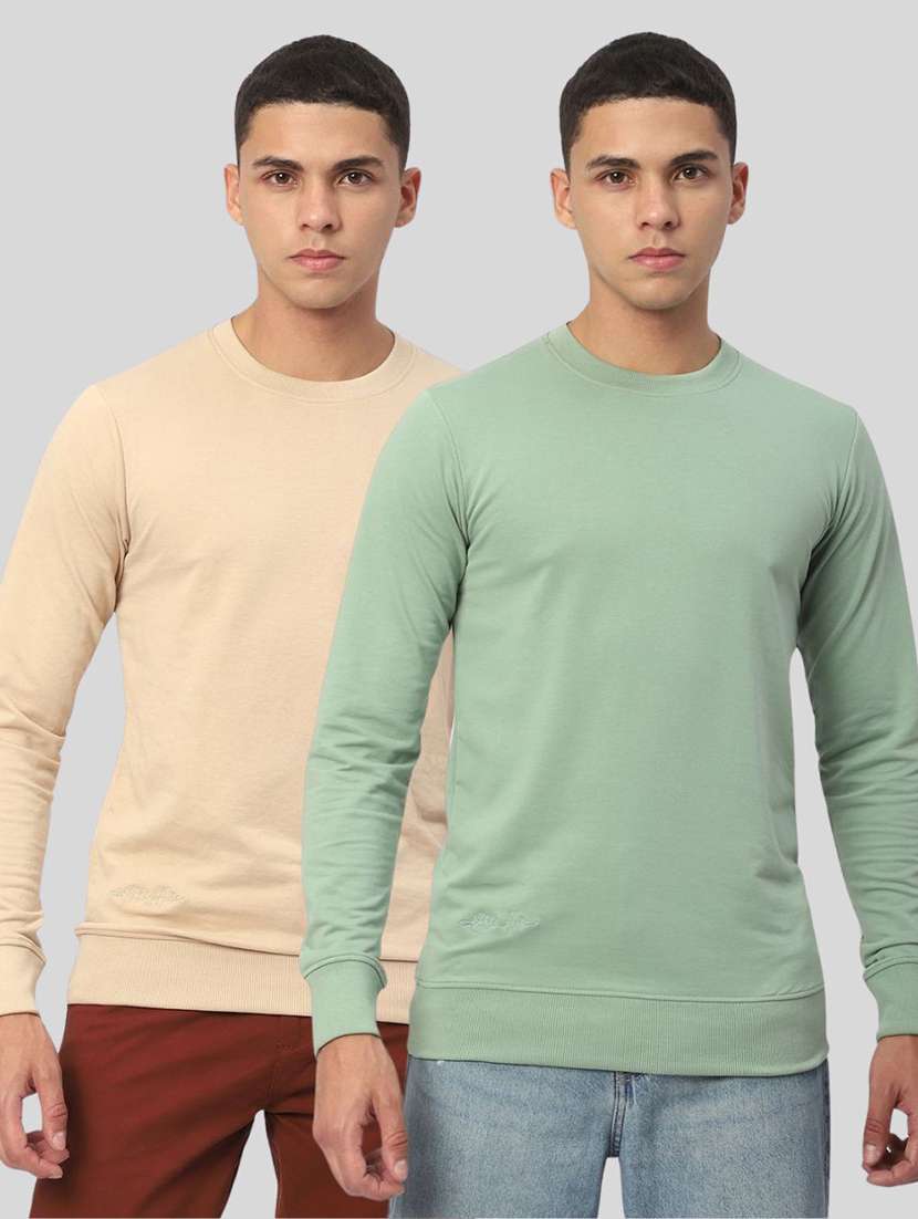 men pack of 2 solid long sleeves sweatshirt