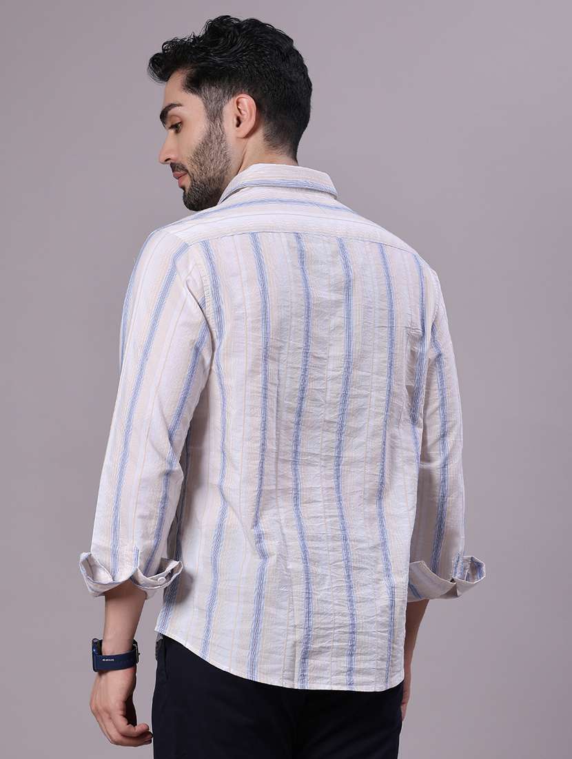 men striped long sleeve regular fit shirt - 21930822 - Standard Image - 2