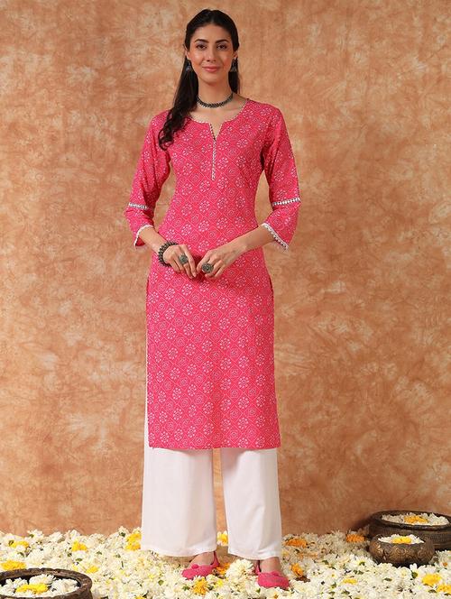 women three quarter sleeve straight kurta - 21930971 - Standard Image - 0