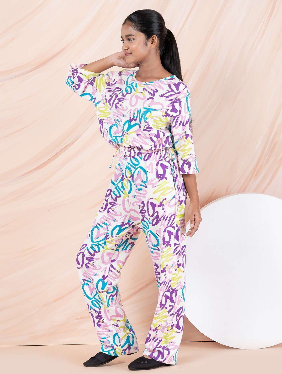 girls printed top & trouser co-ords set - 21930974 -  Standard Image - 2