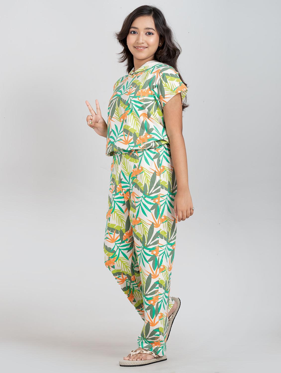 girls printed top & trouser co-ords set - 21930977 - Standard Image - 2