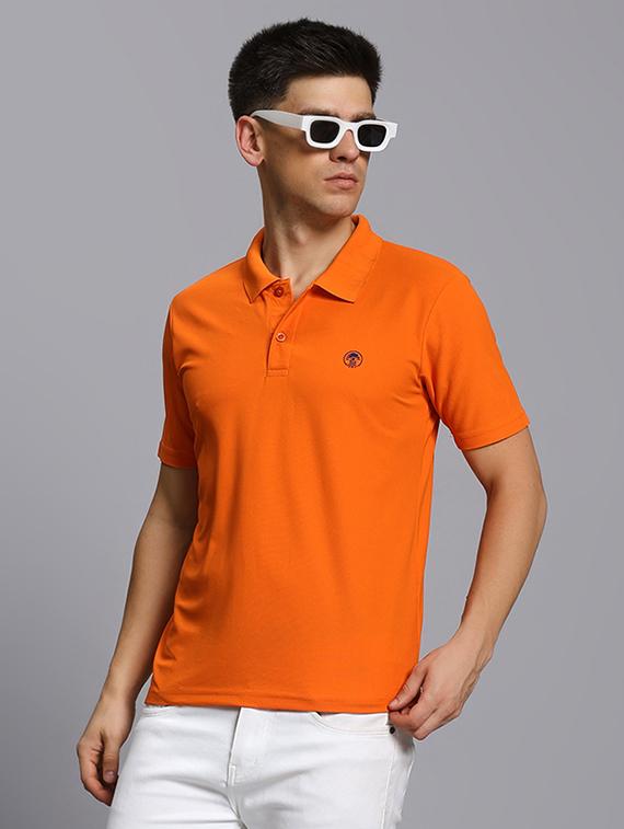 men solid short sleeve regular fit polo t-shirt - 21931025 - Zoom Image - 0