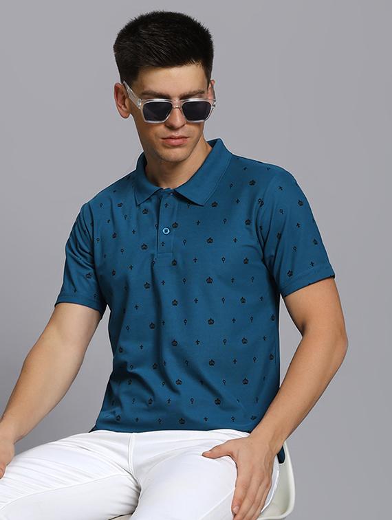 men printed short sleeve regular fit polo t-shirt - 21931034 - Zoom Image - 0
