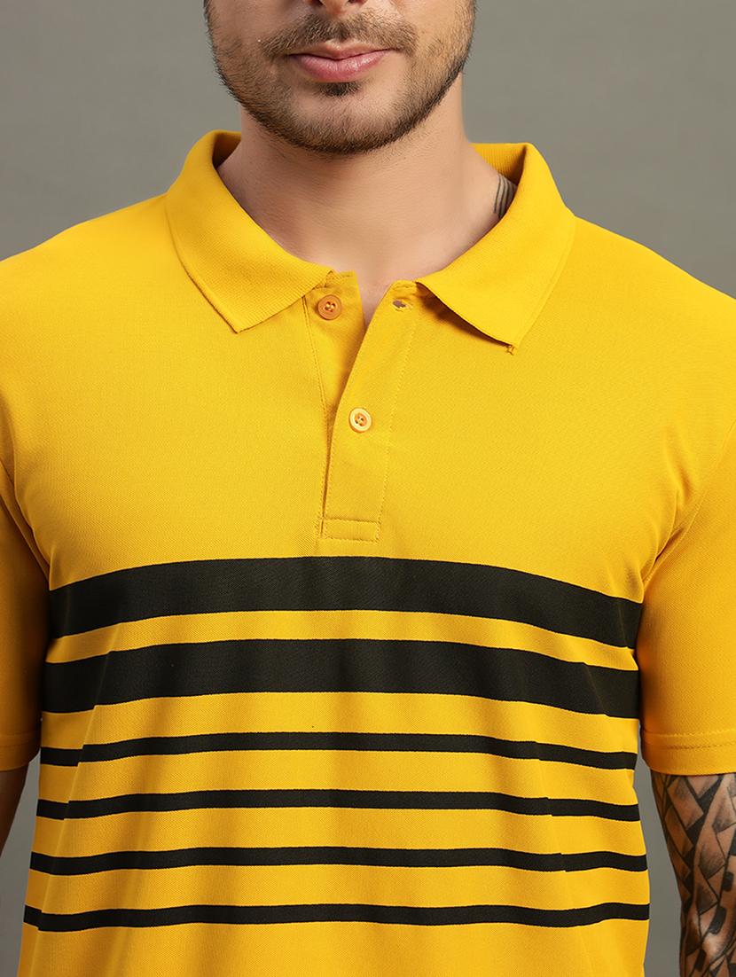 men striped short sleeve regular fit polo t-shirt - 21931044 - Standard Image - 2