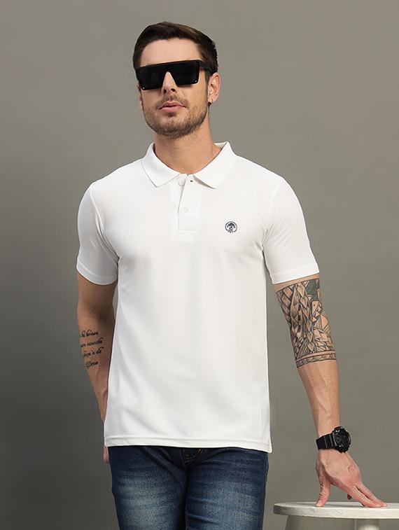men solid short sleeve regular fit polo t-shirt - 21931049 - Zoom Image - 0