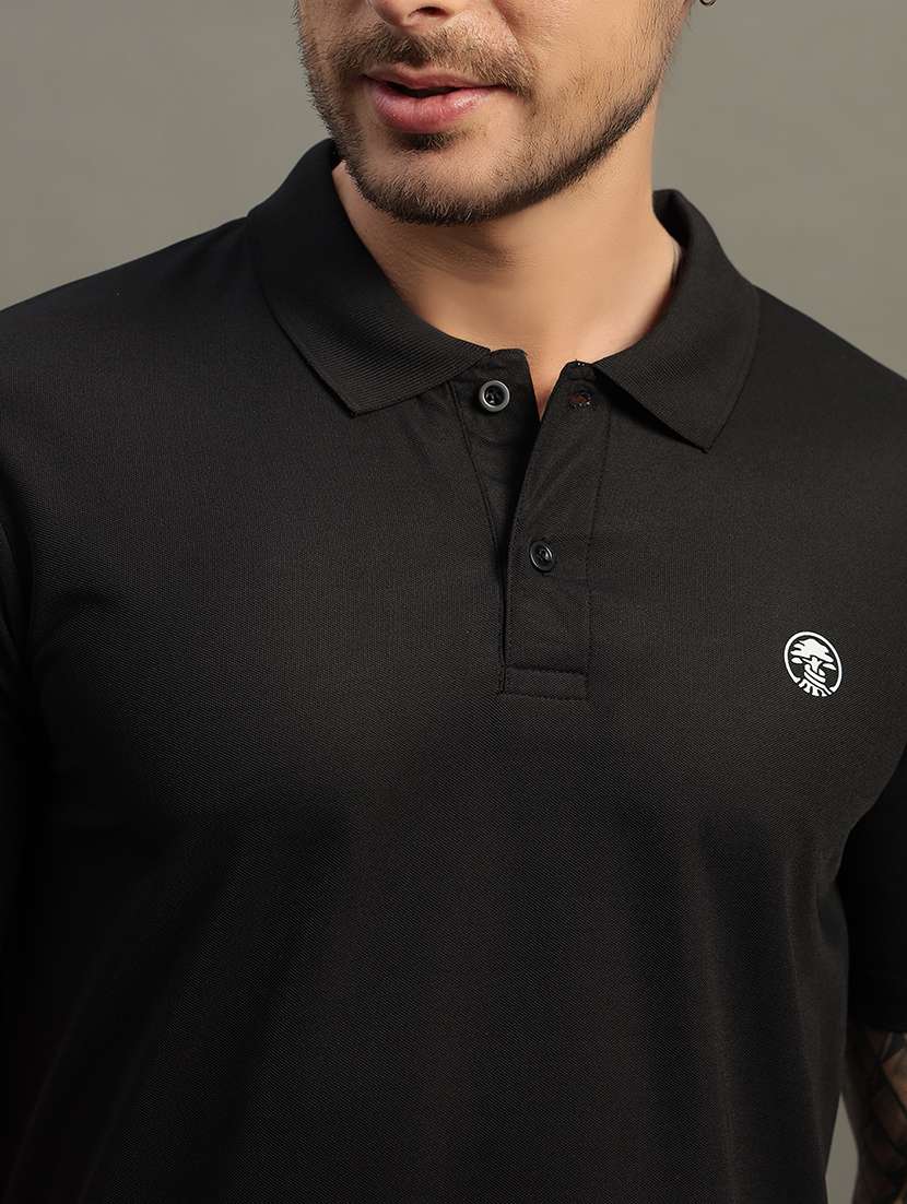 men solid short sleeve regular fit polo t-shirt - 21931051 - Standard Image - 2