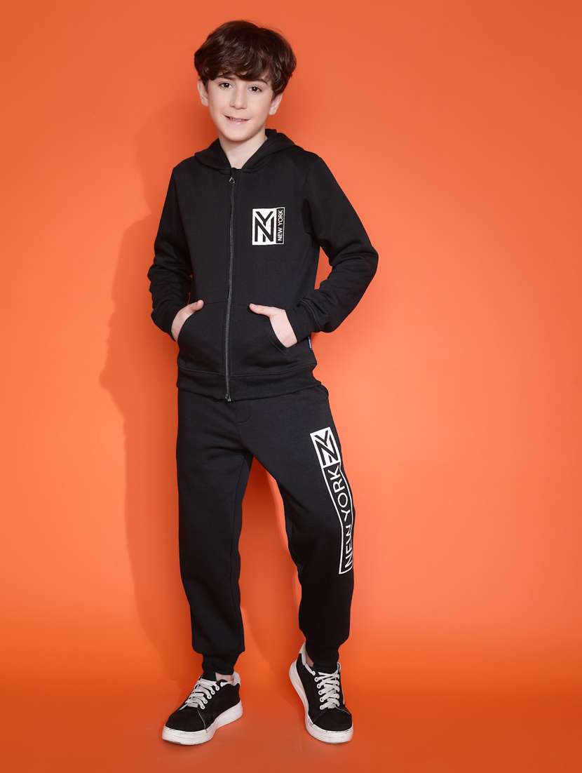 boys typographic long sleeve full length set
