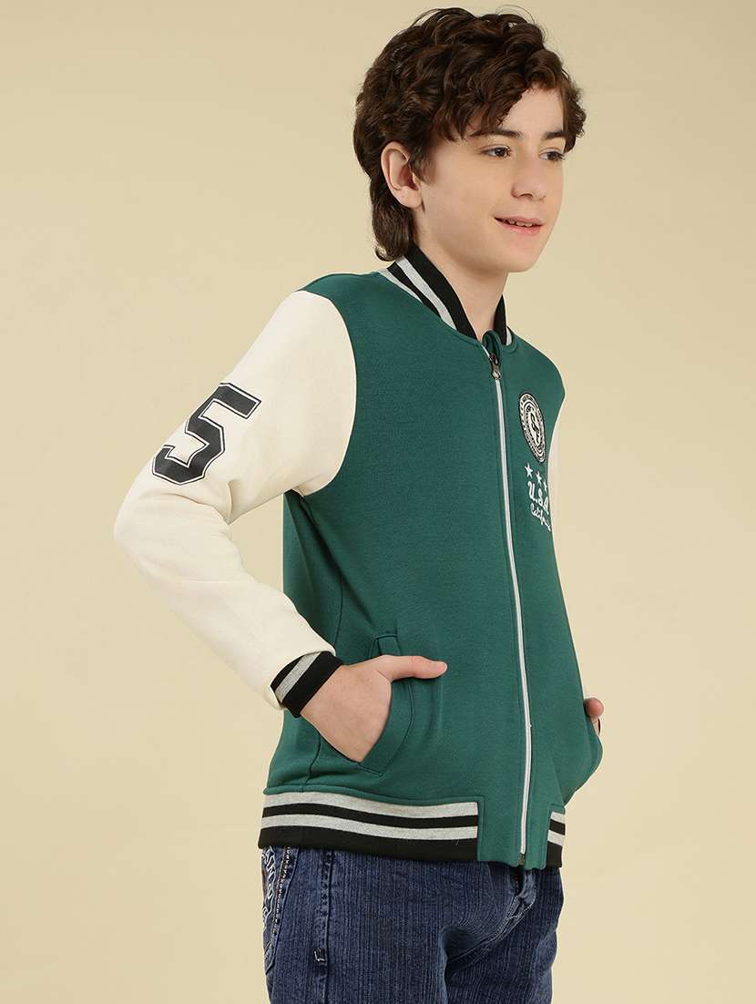 boys color block long sleeve varsity jacket - 21931070 - Standard Image - 2