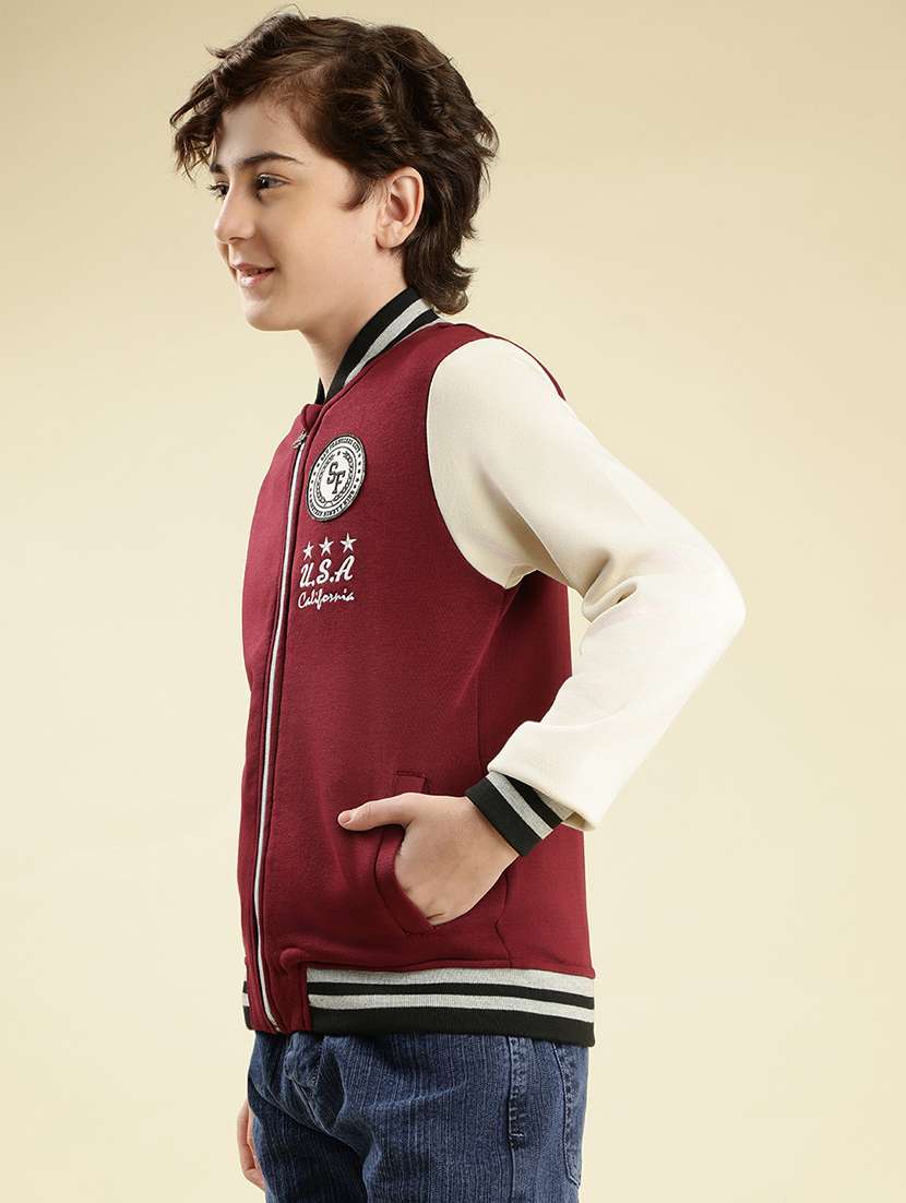 boys color block long sleeve varsity jacket - 21931071 - Standard Image - 2