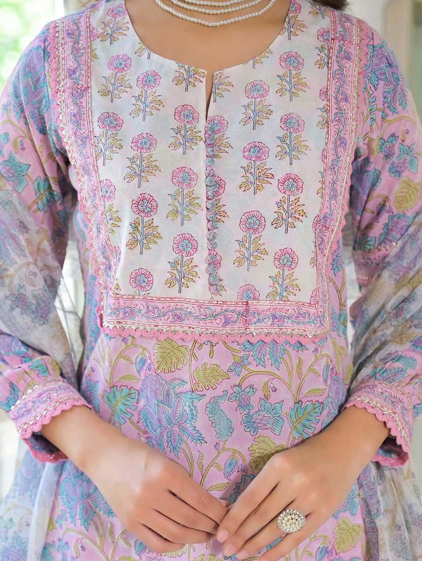 women pink long sleeve kurta salwar with dupatta set - 21931191 - Standard Image - 2