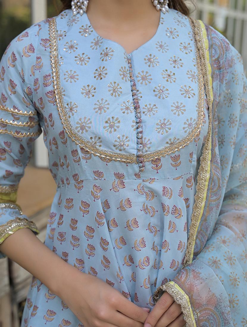 women three quarter sleeve kurta sharara with dupatta set - 21931194 - Standard Image - 2