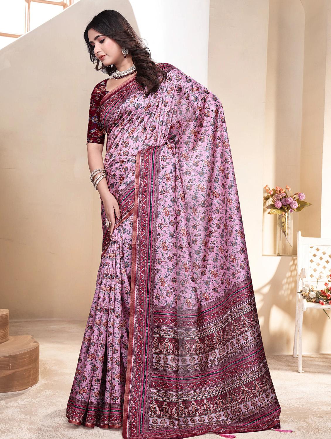 women printed casual wear saree with blouse - 21931221 - Standard Image - 2
