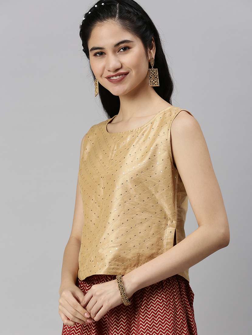 women embellished sleeveless crop top - 21931245 -  Standard Image - 2