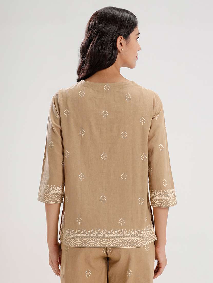 beige cotton regular top - 21931251 -  Standard Image - 2