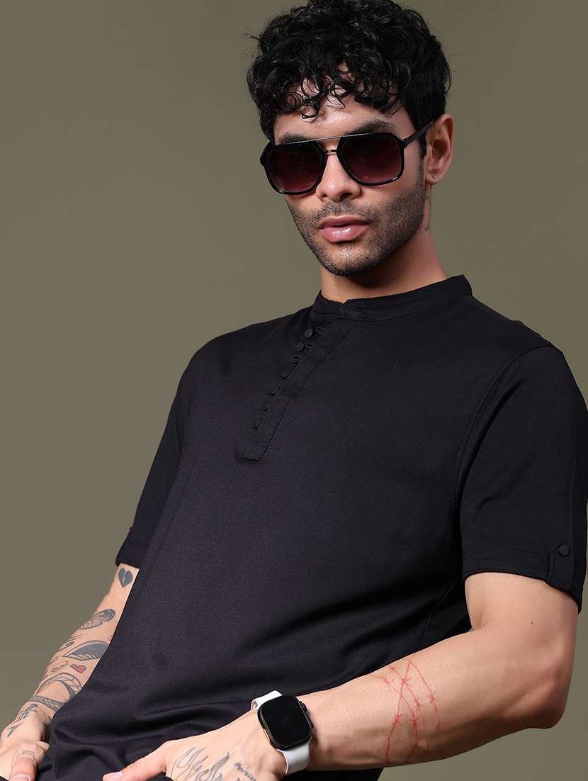 men solid short sleeve regular fit t-shirt - 21931264 -  Zoom Image - 0