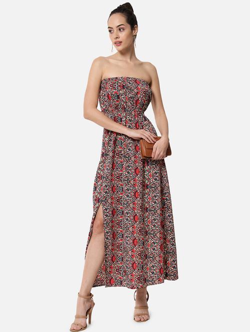 women solid sleeveless side slit tube dress - 21931425 -  Standard Image - 0