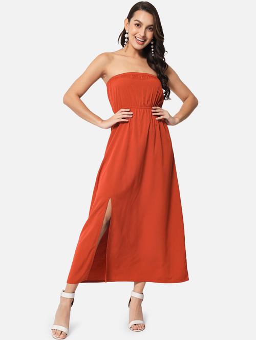 women beige solid sleeveless tube dress - 21931428 -  Standard Image - 0