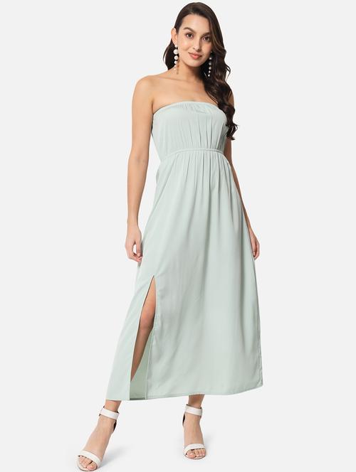 women solid sleeveless side slit tube dress - 21931430 -  Standard Image - 0