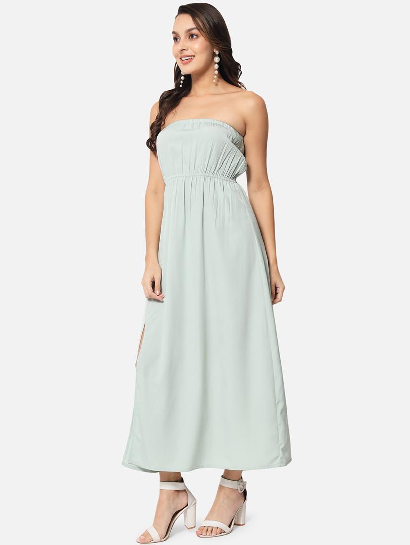 women solid sleeveless side slit tube dress - 21931430 - Standard Image - 2