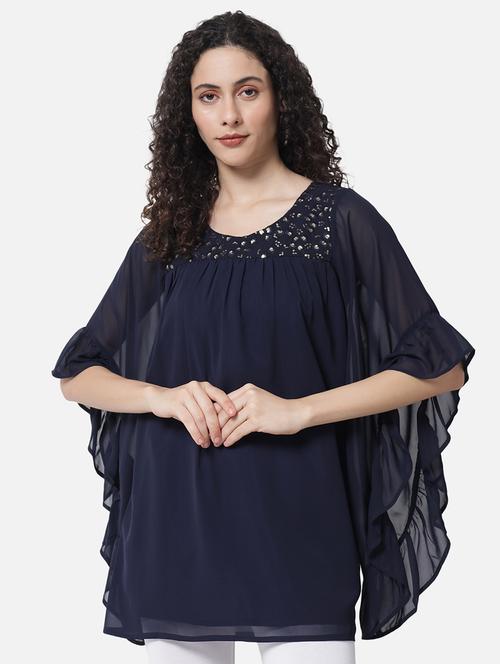 women embellished flared sleeve long top - 21931448 - Standard Image - 0