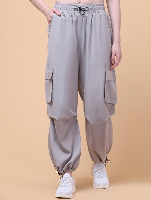 women solid mid rise parachute pant  - 21931503 -  Standard Image - 0