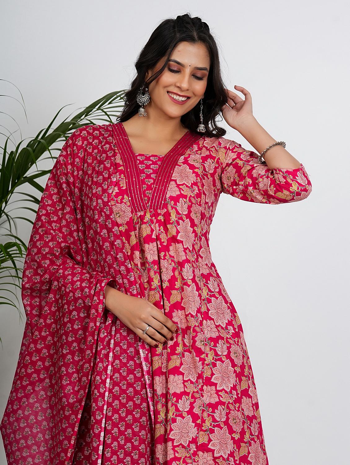 women three quarter sleeve kurta pant with dupatta set - 21931576 - Standard Image - 7
