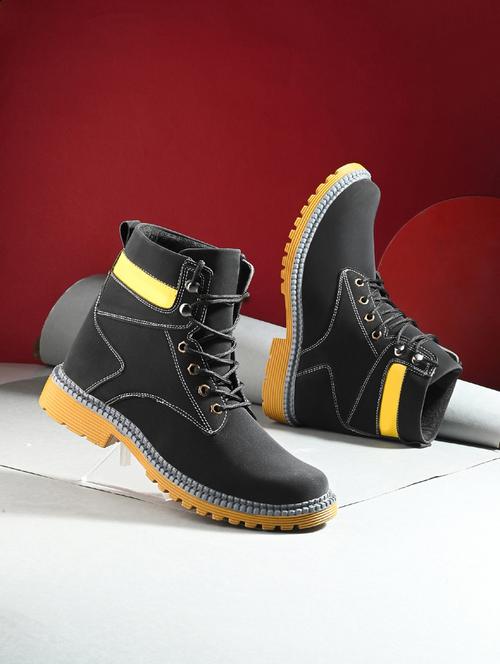 men black lace up boot - 21931619 -  Standard Image - 0