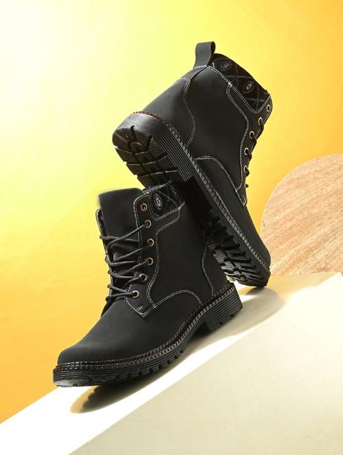 men black lace up boot - 21931620 - Standard Image - 0