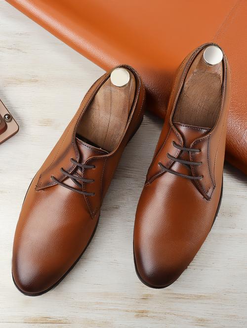men tan lace-up derby - 21931666 - Standard Image - 0