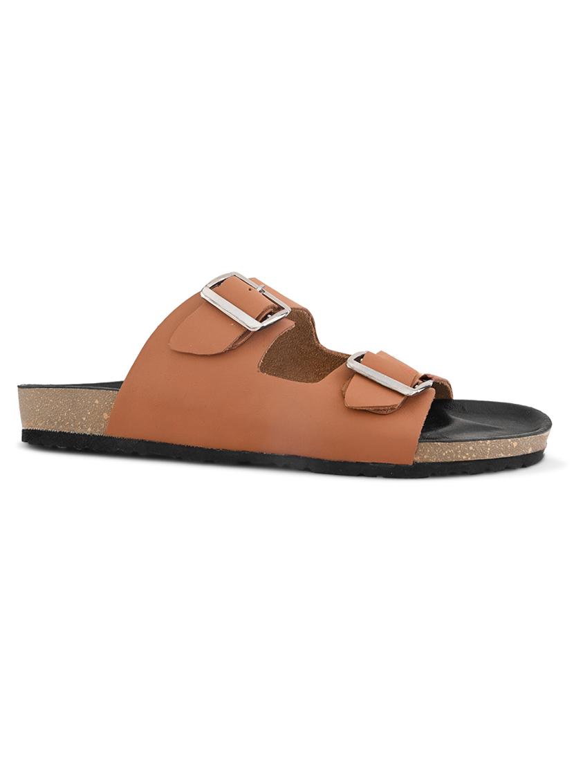 men tan slip on sandal - 21931691 - Standard Image - 2
