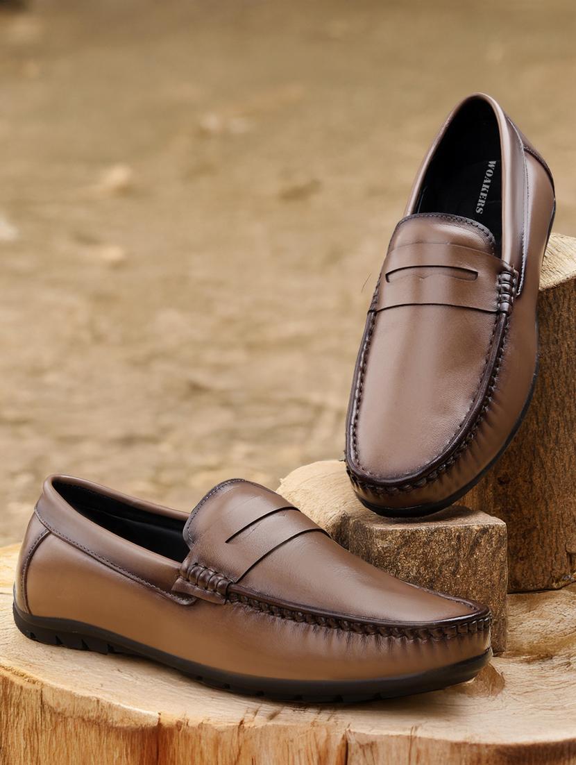 men brown slip on loafer - 21931698 -  Zoom Image - 0