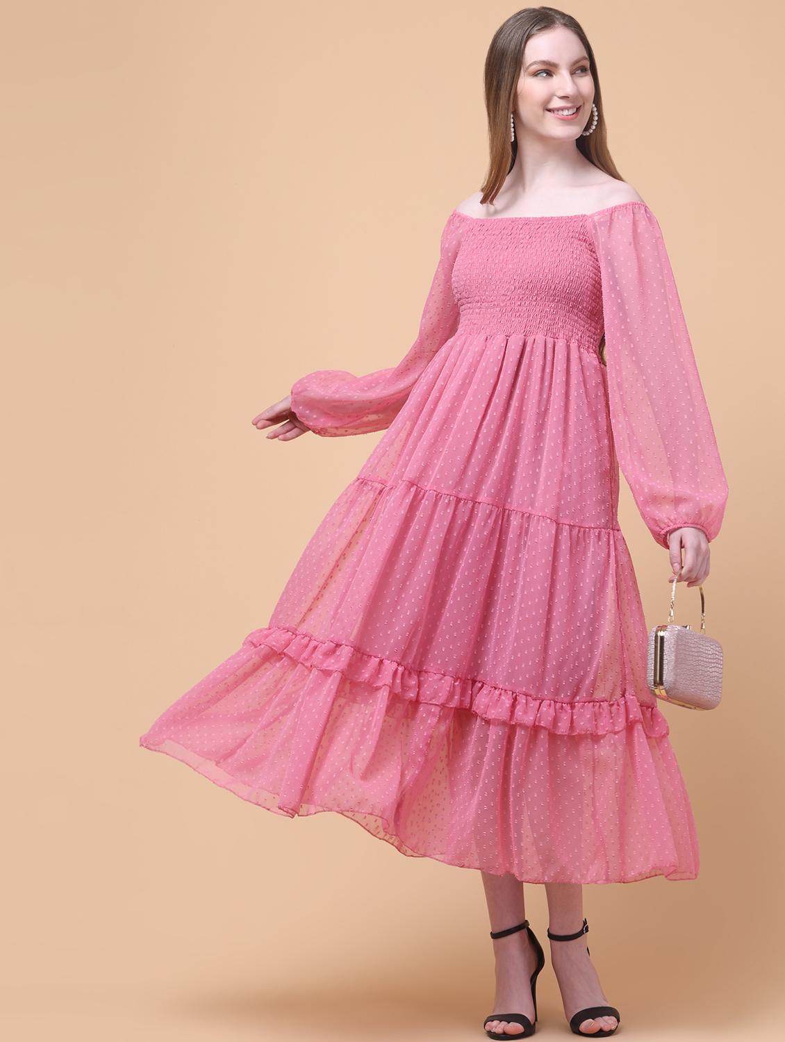 women self designed puff sleeve tiered dress - 21931973 - Zoom Image - 0