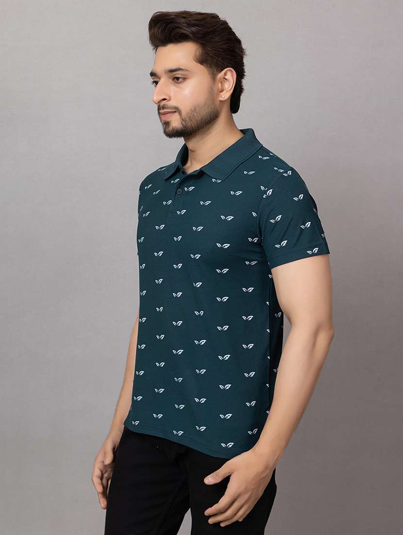 men printed short sleeves regular fit polo t-shirt